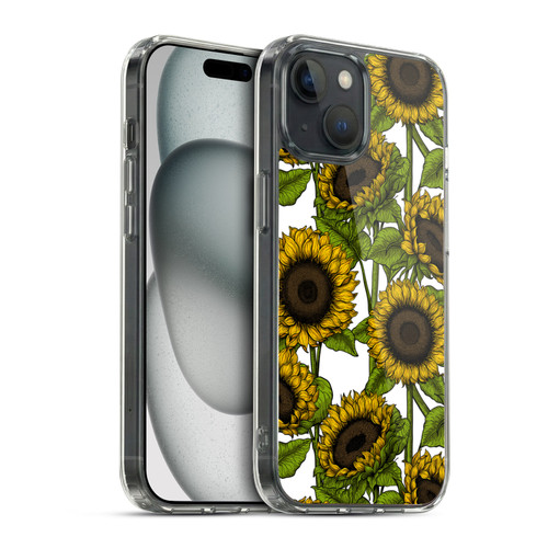 Katerina Kirilova Floral Patterns Sunflowers Soft Gel Case for Apple iPhone 15 & MagSafe