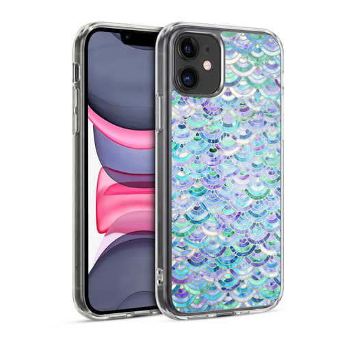 Micklyn Le Feuvre Marble Patterns Mosaic In Sapphire And Emerald Soft Gel Case for Apple iPhone 11