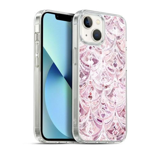 Micklyn Le Feuvre Marble Patterns Berry Frosting Art Deco Pattern Soft Gel Case for Apple iPhone 13