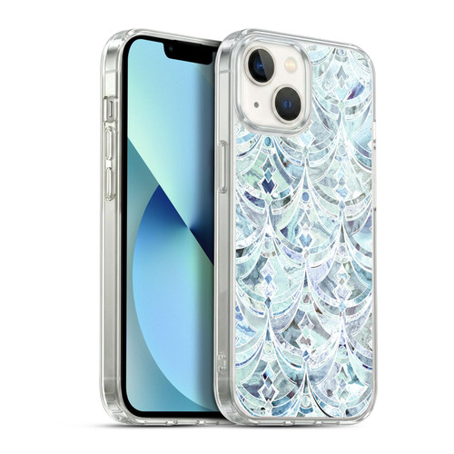 Micklyn Le Feuvre Marble Patterns Ice And Diamonds Art Deco Pattern Soft Gel Case for Apple iPhone 13