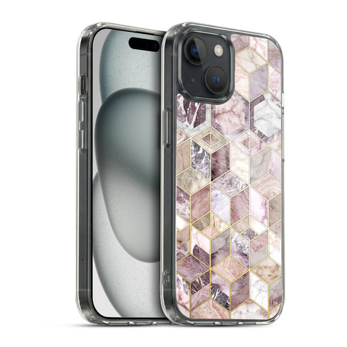 Micklyn Le Feuvre Marble Patterns Blush Quartz Honeycomb Soft Gel Case for Apple iPhone 15 & MagSafe