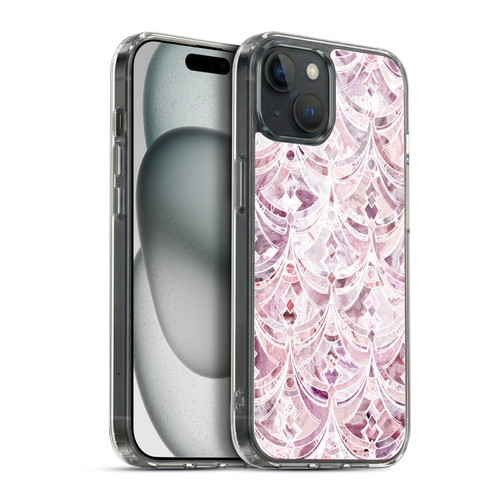 Micklyn Le Feuvre Marble Patterns Berry Frosting Art Deco Pattern Soft Gel Case for Apple iPhone 15 Plus & MagSafe