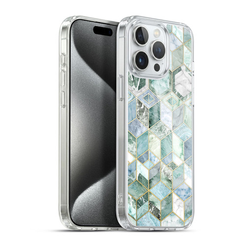 Micklyn Le Feuvre Marble Patterns Jade Honeycomb Soft Gel Case for Apple iPhone 15 Pro Max & MagSafe