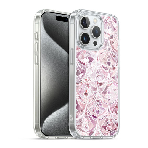 Micklyn Le Feuvre Marble Patterns Berry Frosting Art Deco Pattern Soft Gel Case for Apple iPhone 15 Pro & MagSafe