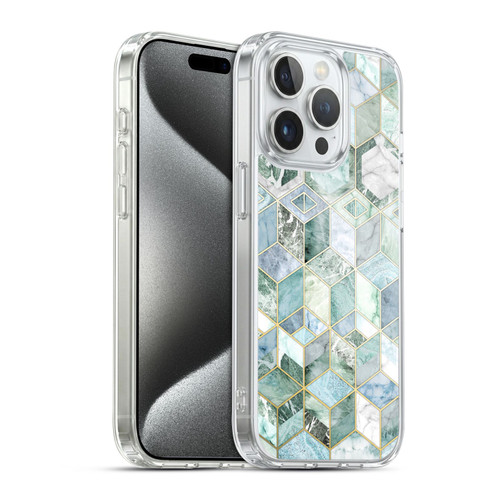 Micklyn Le Feuvre Marble Patterns Jade Honeycomb Soft Gel Case for Apple iPhone 15 Pro & MagSafe