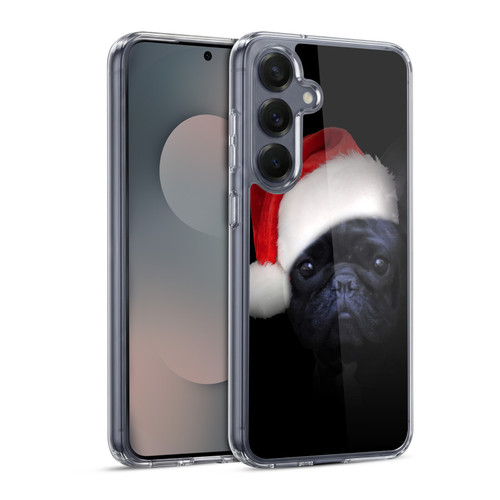 Klaudia Senator French Bulldog 2 Christmas Hat Soft Gel Case for Samsung Galaxy S25 & MagSafe
