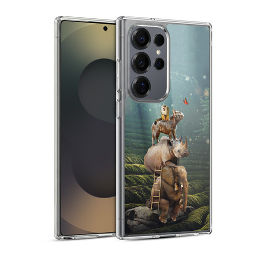 Klaudia Senator French Bulldog 2 Friends Reaching Butterfly Soft Gel Case for Samsung Galaxy S25 Ultra & MagSafe