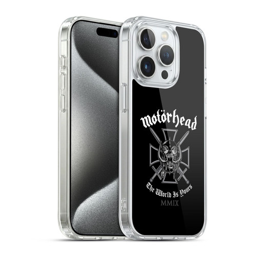 Motorhead Logo The World Is Yours Soft Gel Case for Apple iPhone 15 Pro & MagSafe