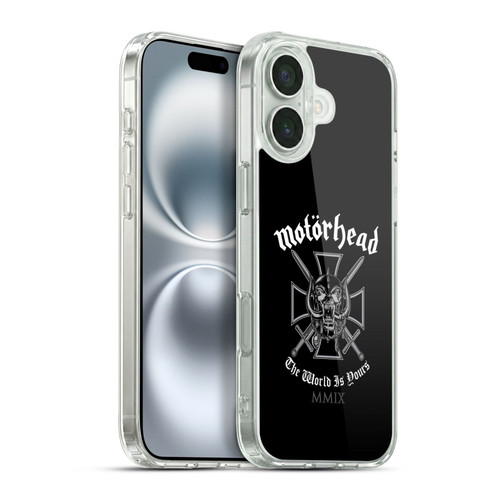 Motorhead Logo The World Is Yours Soft Gel Case for Apple iPhone 16 Plus & MagSafe