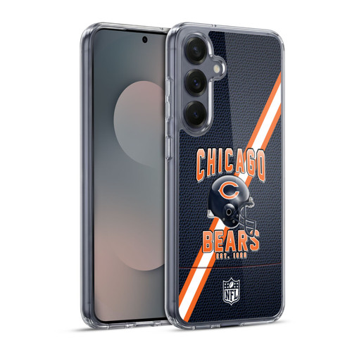 NFL Chicago Bears Logo Art Football Stripes Soft Gel Case for Samsung Galaxy S25+ & MagSafe