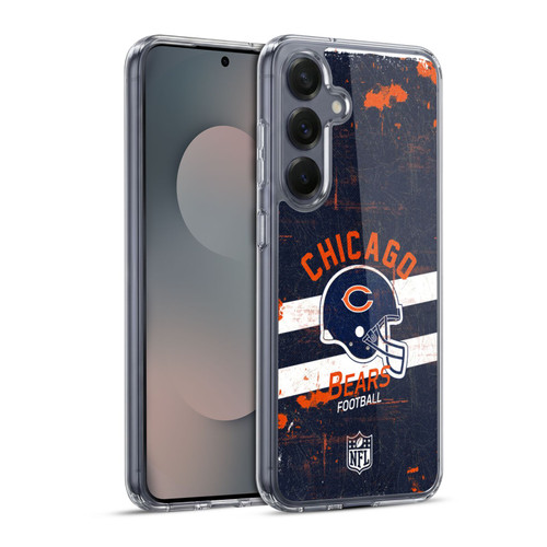 NFL Chicago Bears Logo Art Helmet Distressed Soft Gel Case for Samsung Galaxy S25+ & MagSafe