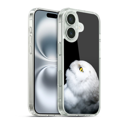 Patrik Lovrin Animal Portraits Winter White Snowy Owl Soft Gel Case for Apple iPhone 16 & MagSafe