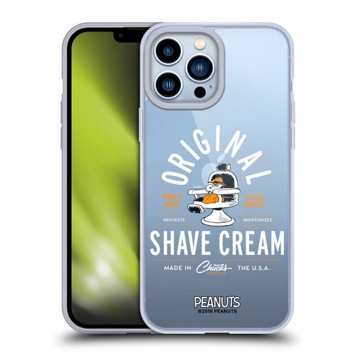 Peanuts Chuck's Barber Shop Snoopy Shave Cream Soft Gel Case for Apple iPhone 13 Pro Max & MagSafe