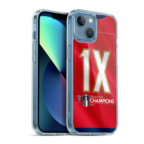 NHL 2024 Stanley Cup Champions Florida Panthers Jersey Soft Gel Case for Apple iPhone 13 Mini & MagSafe