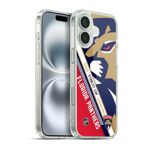 NHL 2024 Stanley Cup Champions Florida Panthers Oversized Soft Gel Case for Apple iPhone 16 Plus & MagSafe