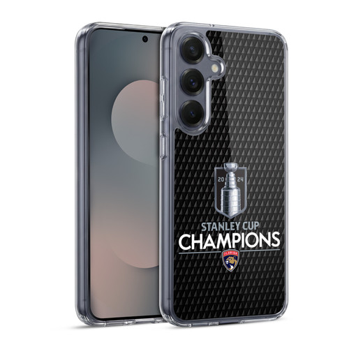 NHL 2024 Stanley Cup Champions Florida Panthers Puck Pattern Soft Gel Case for Samsung Galaxy S25 & MagSafe