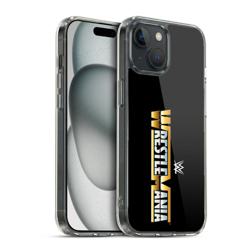 WWE TV Program Logo Wrestlemania Soft Gel Case for Apple iPhone 15 & MagSafe