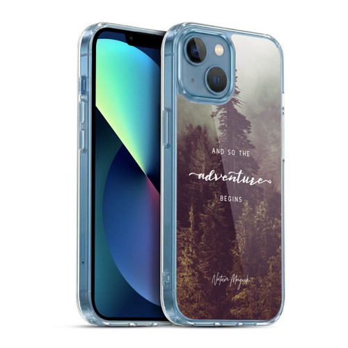 Nature Magick So The Adventure Begins Quote Forest Soft Gel Case for Apple iPhone 13 Mini & MagSafe