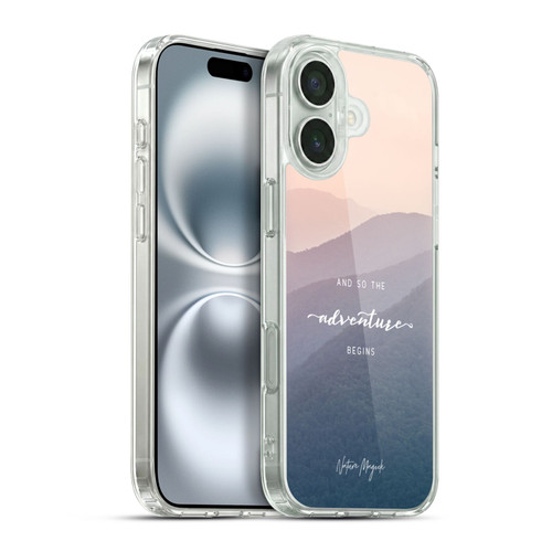 Nature Magick So The Adventure Begins Quote Mountains Soft Gel Case for Apple iPhone 16 Plus & MagSafe