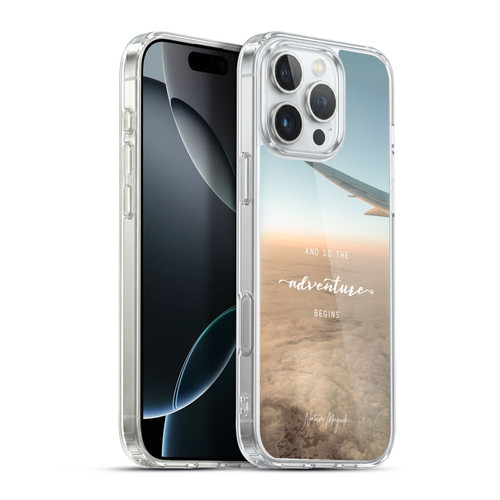 Nature Magick So The Adventure Begins Quote Airplane Soft Gel Case for Apple iPhone 16 Pro Max & MagSafe