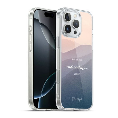 Nature Magick So The Adventure Begins Quote Mountains Soft Gel Case for Apple iPhone 16 Pro Max & MagSafe