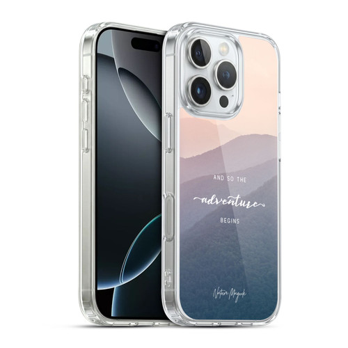 Nature Magick So The Adventure Begins Quote Mountains Soft Gel Case for Apple iPhone 16 Pro & MagSafe