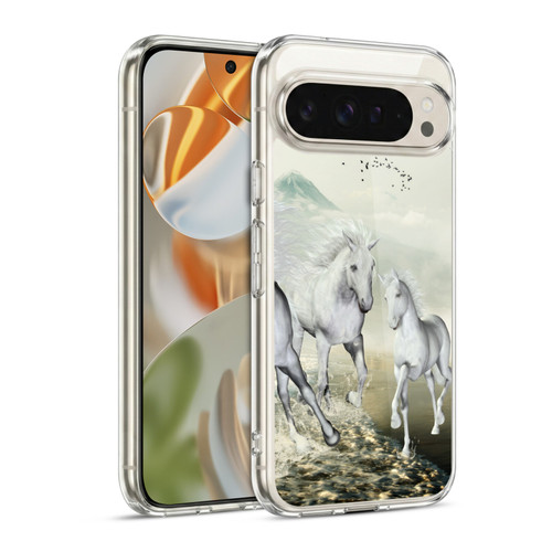 Simone Gatterwe Horses White On The Beach Soft Gel Case for Google Pixel 9 / Pixel 9 Pro