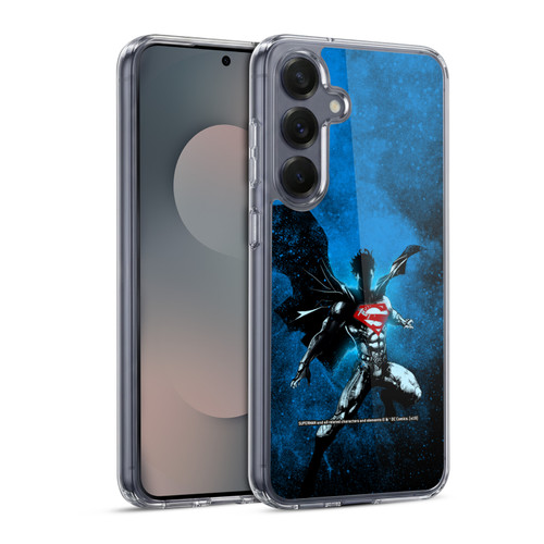 Superman DC Comics 80th Anniversary Splatter Soft Gel Case for Samsung Galaxy S25 & MagSafe
