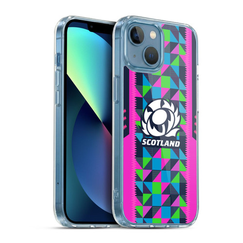 Scotland Rugby 2023/24 Crest Kit Neon Training Soft Gel Case for Apple iPhone 13 Mini & MagSafe