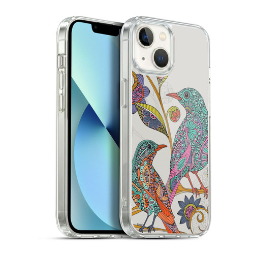 Valentina Birds Spring Flower Doodle Soft Gel Case for Apple iPhone 13