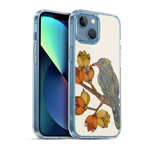 Valentina Birds Autumn Flower Doodle Soft Gel Case for Apple iPhone 13 Mini & MagSafe