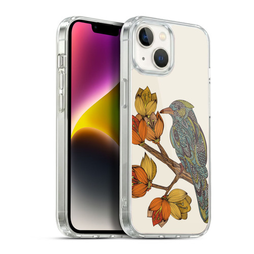 Valentina Birds Autumn Flower Doodle Soft Gel Case for Apple iPhone 14
