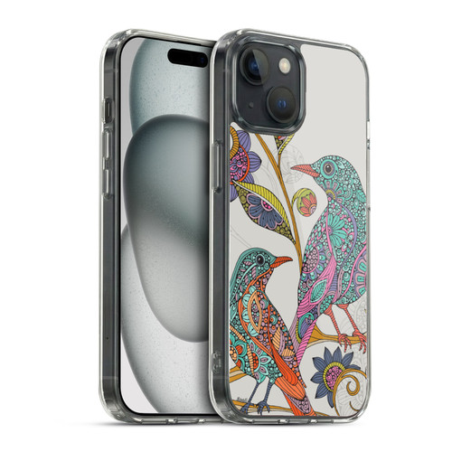 Valentina Birds Spring Flower Doodle Soft Gel Case for Apple iPhone 15 & MagSafe