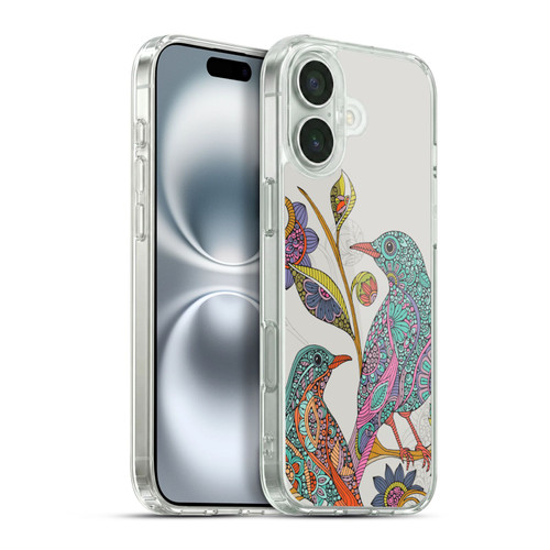 Valentina Birds Spring Flower Doodle Soft Gel Case for Apple iPhone 16 Plus & MagSafe