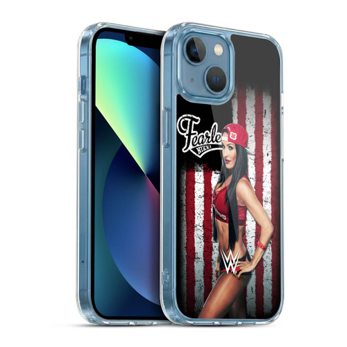 WWE American Flag Superstars Nikki Bella Soft Gel Case for Apple iPhone 13 Mini & MagSafe