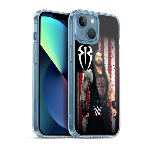 WWE American Flag Superstars Roman Reigns Soft Gel Case for Apple iPhone 13 Mini & MagSafe