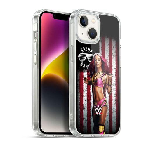 WWE American Flag Superstars Sasha Banks Soft Gel Case for Apple iPhone 14