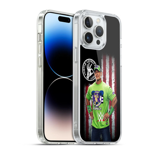 WWE American Flag Superstars John Cena Soft Gel Case for Apple iPhone 14 Pro Max & MagSafe