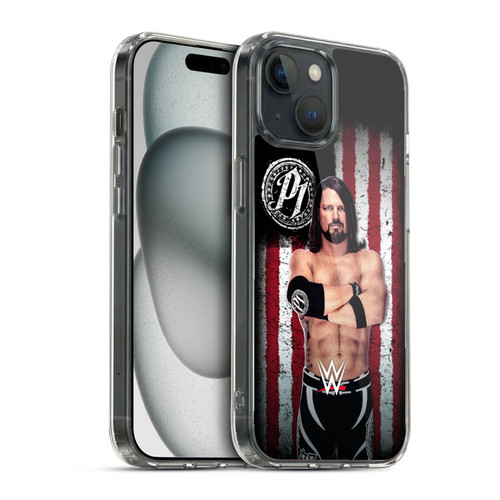 WWE American Flag Superstars AJ Styles Soft Gel Case for Apple iPhone 15 & MagSafe