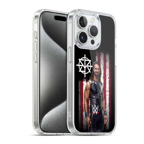 WWE American Flag Superstars Seth Rollins Soft Gel Case for Apple iPhone 15 Pro & MagSafe
