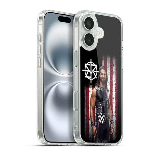 WWE American Flag Superstars Seth Rollins Soft Gel Case for Apple iPhone 16 Plus & MagSafe