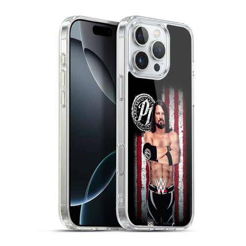 WWE American Flag Superstars AJ Styles Soft Gel Case for Apple iPhone 16 Pro Max & MagSafe