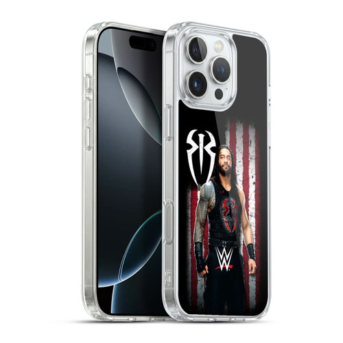 WWE American Flag Superstars Roman Reigns Soft Gel Case for Apple iPhone 16 Pro Max & MagSafe