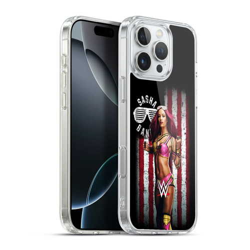 WWE American Flag Superstars Sasha Banks Soft Gel Case for Apple iPhone 16 Pro Max & MagSafe