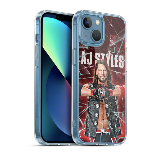 WWE Aj Styles Shattered Glass Soft Gel Case for Apple iPhone 13 Mini & MagSafe