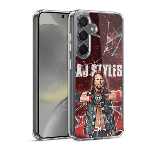 WWE Aj Styles Shattered Glass Soft Gel Case for Samsung Galaxy S24 5G & MagSafe