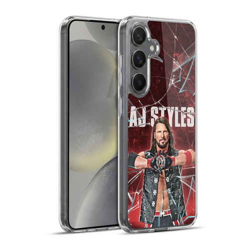 WWE Aj Styles Shattered Glass Soft Gel Case for Samsung Galaxy S24+ 5G & MagSafe