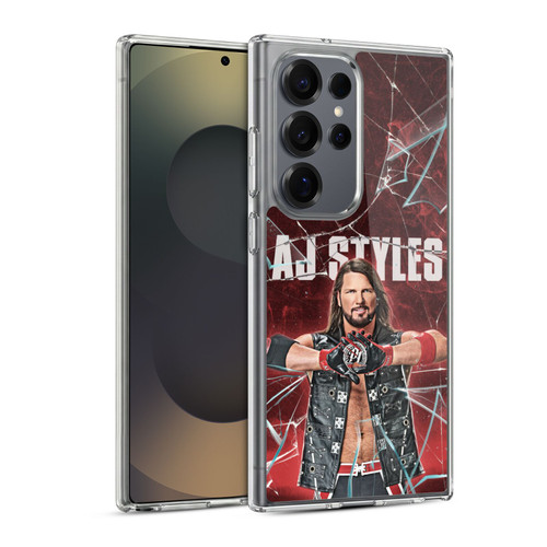 WWE Aj Styles Shattered Glass Soft Gel Case for Samsung Galaxy S25 Ultra & MagSafe