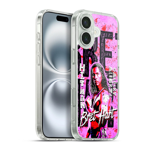 WWE Bret Hart Graphics Soft Gel Case for Apple iPhone 16 Plus & MagSafe