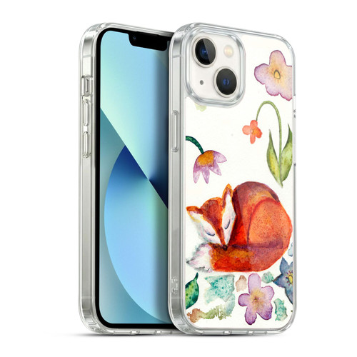 Wyanne Animals Fox Napping In The Garden Soft Gel Case for Apple iPhone 13